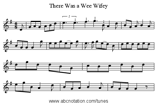 There Was a Wee Wifey - staff notation