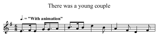 There was a young couple - staff notation