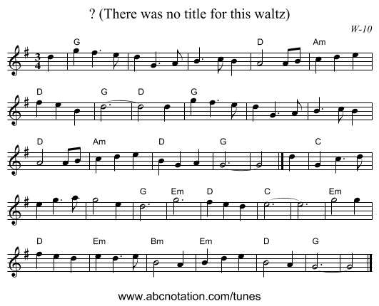 ? (There was no title for this waltz) - staff notation