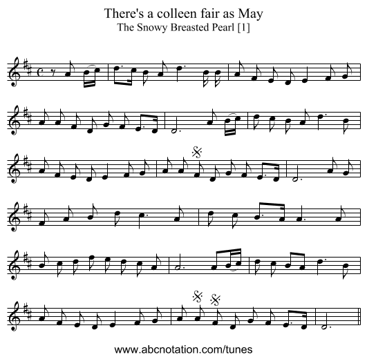 There's a colleen fair as May - staff notation