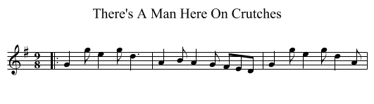 There's A Man Here On Crutches - staff notation