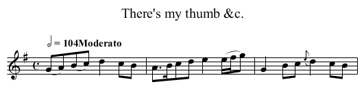 There's my thumb &c. - staff notation