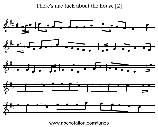 There's nae luck about the house [2] - staff notation