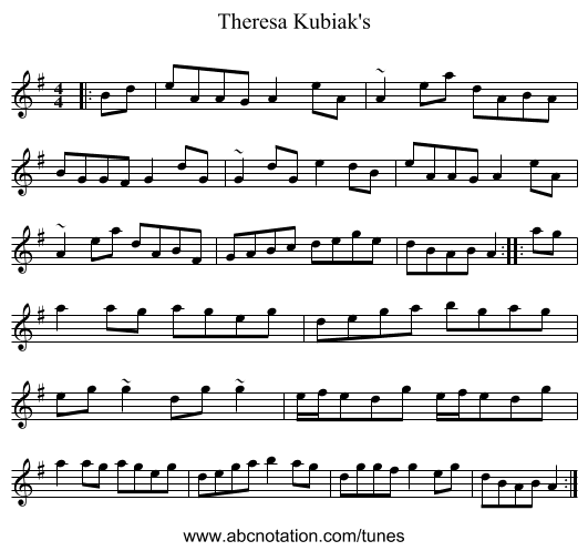 Theresa Kubiak's - staff notation