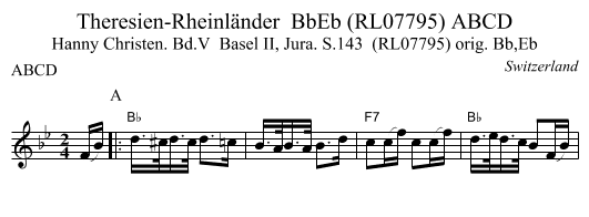 Theresien-Rheinländer  BbEb (RL07795) ABCD - staff notation