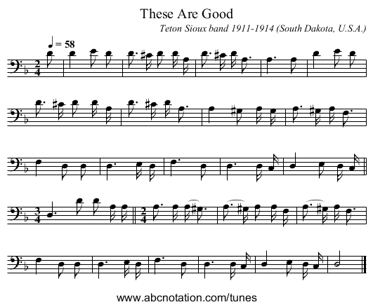 These Are Good - staff notation
