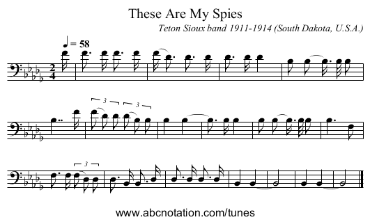 These Are My Spies - staff notation