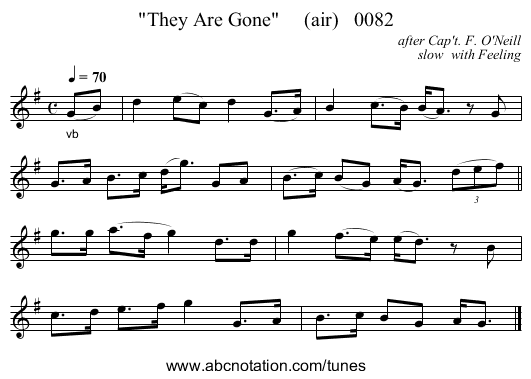 They Are Gone     (air)   0082 - staff notation