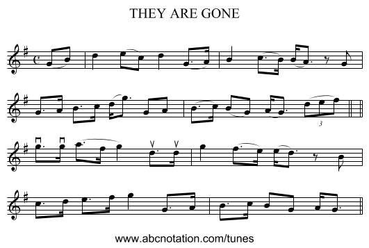 THEY ARE GONE - staff notation