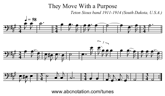They Move With a Purpose - staff notation