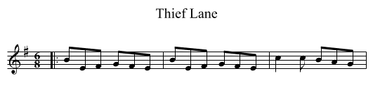 Thief Lane - staff notation