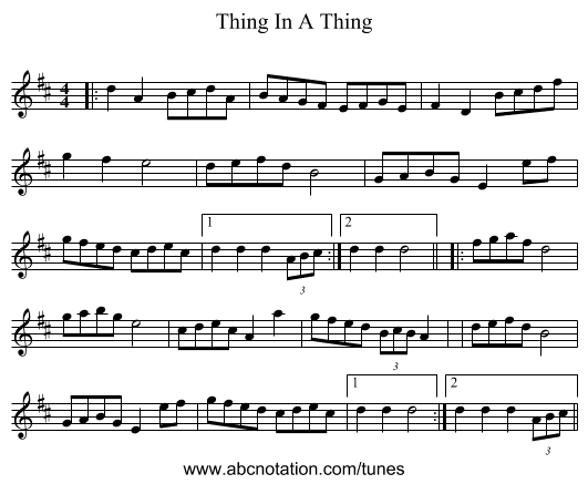Thing In A Thing - staff notation