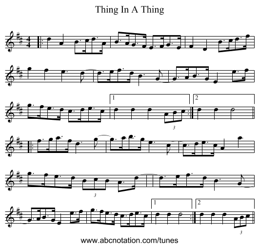 Thing In A Thing - staff notation