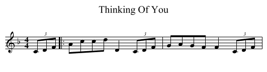 Thinking Of You - staff notation