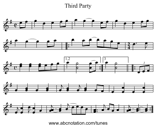 Third Party - staff notation