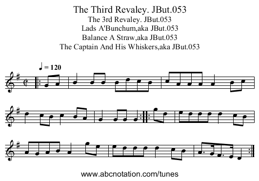 Third Revaley. JBut.053, The - staff notation
