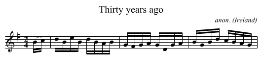 Thirty years ago - staff notation