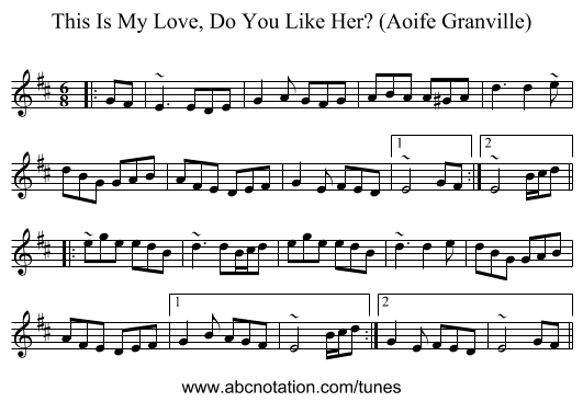 This Is My Love, Do You Like Her? (Aoife Granville) - staff notation