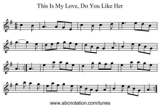 This Is My Love, Do You Like Her - staff notation