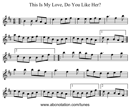 This Is My Love, Do You Like Her? - staff notation