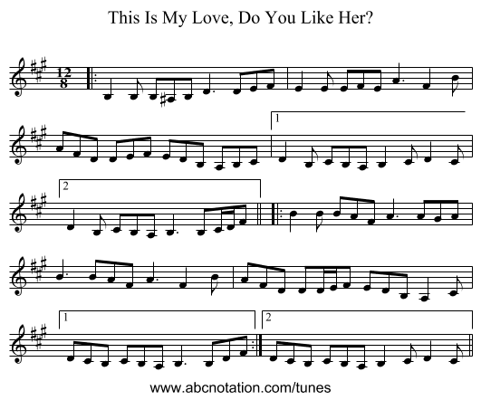 This Is My Love, Do You Like Her? - staff notation