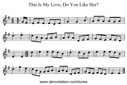 This Is My Love, Do You Like Her? - staff notation