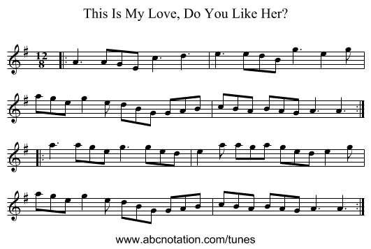 This Is My Love, Do You Like Her? - staff notation