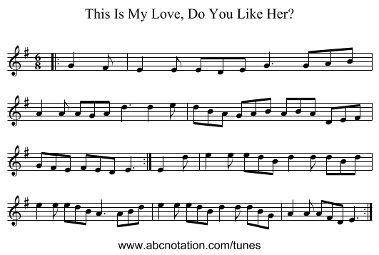 This Is My Love, Do You Like Her? - staff notation