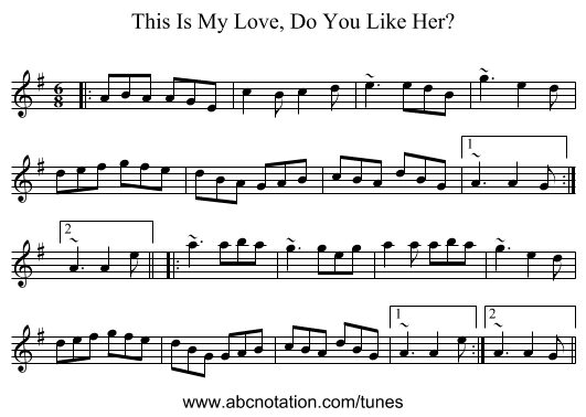 This Is My Love, Do You Like Her? - staff notation