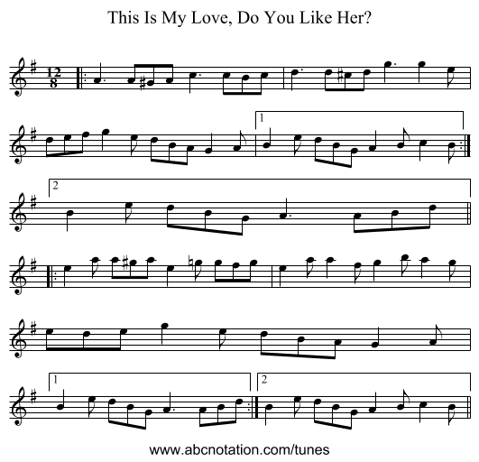 This Is My Love, Do You Like Her? - staff notation