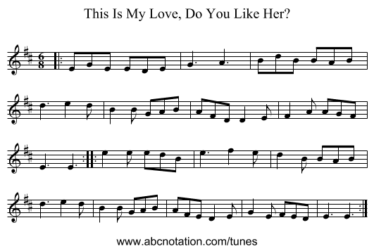 This Is My Love, Do You Like Her? - staff notation