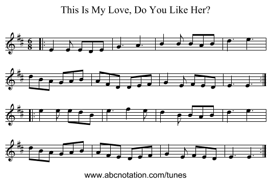 This Is My Love, Do You Like Her? - staff notation