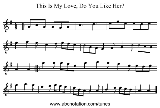 This Is My Love, Do You Like Her? - staff notation