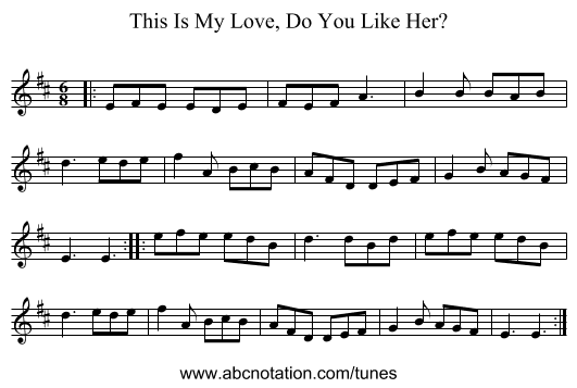 This Is My Love, Do You Like Her? - staff notation