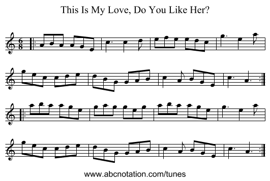 This Is My Love, Do You Like Her? - staff notation