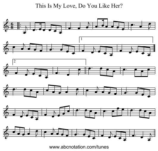 This Is My Love, Do You Like Her? - staff notation