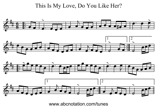 This Is My Love, Do You Like Her? - staff notation
