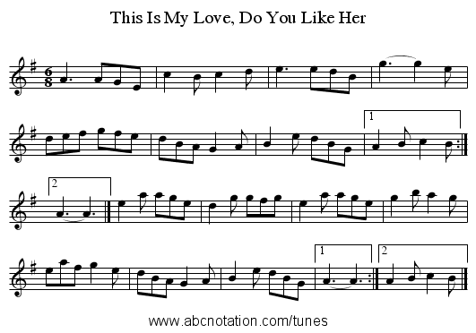 This Is My Love, Do You Like Her - staff notation