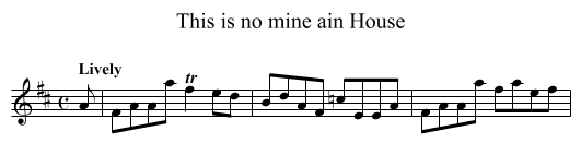 This is no mine ain House - staff notation