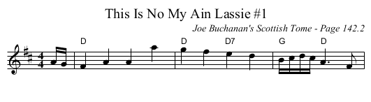 This Is No My Ain Lassie #1 - staff notation