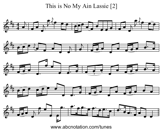 This is No My Ain Lassie [2] - staff notation