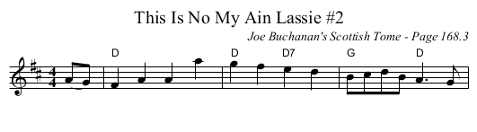 This Is No My Ain Lassie #2 - staff notation