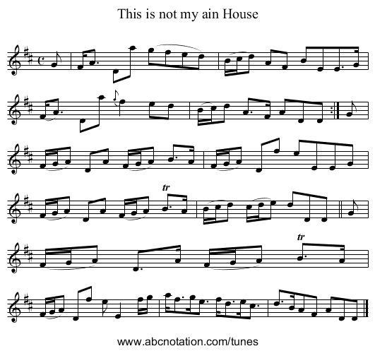 This is not my ain House - staff notation