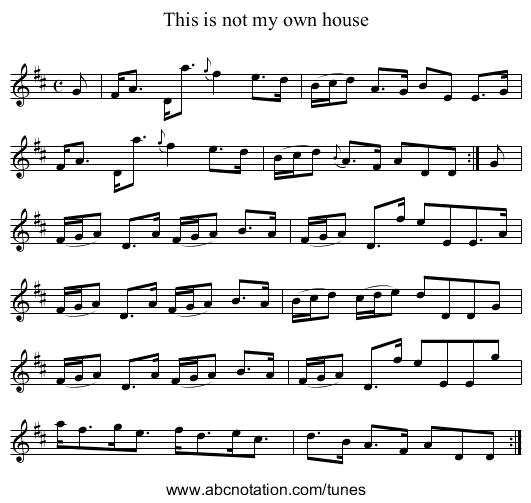 This is not my own house - staff notation