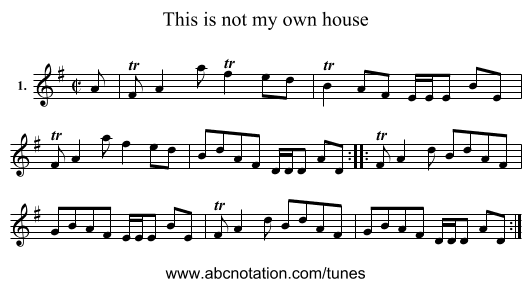 This is not my own house - staff notation