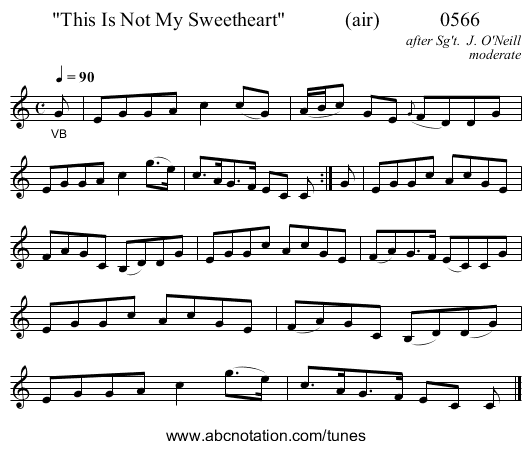 This Is Not My Sweetheart (air) 0566 - staff notation
