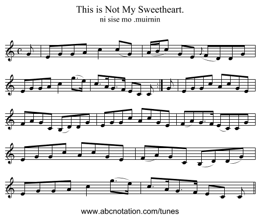 This is Not My Sweetheart. - staff notation