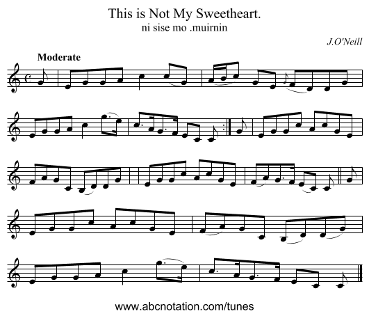 This is Not My Sweetheart. - staff notation
