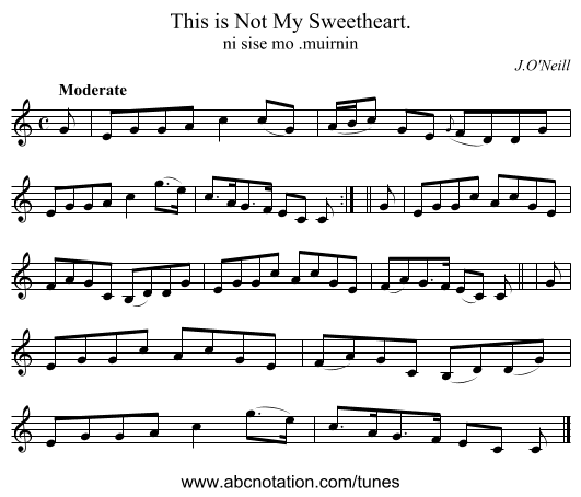 This is Not My Sweetheart. - staff notation