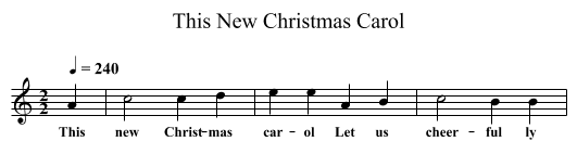 This New Christmas Carol - staff notation